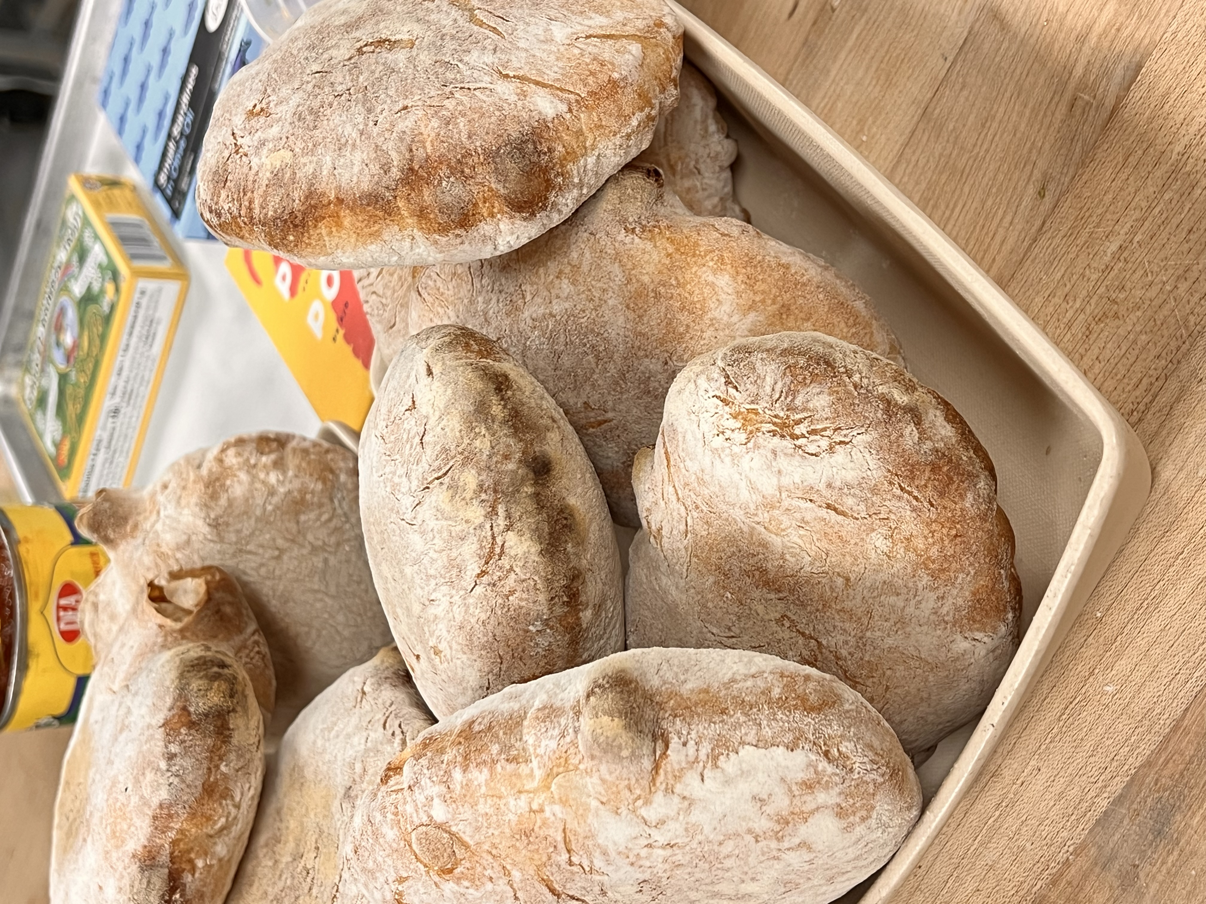 Freshly baked artisan rolls from the farm kitchen