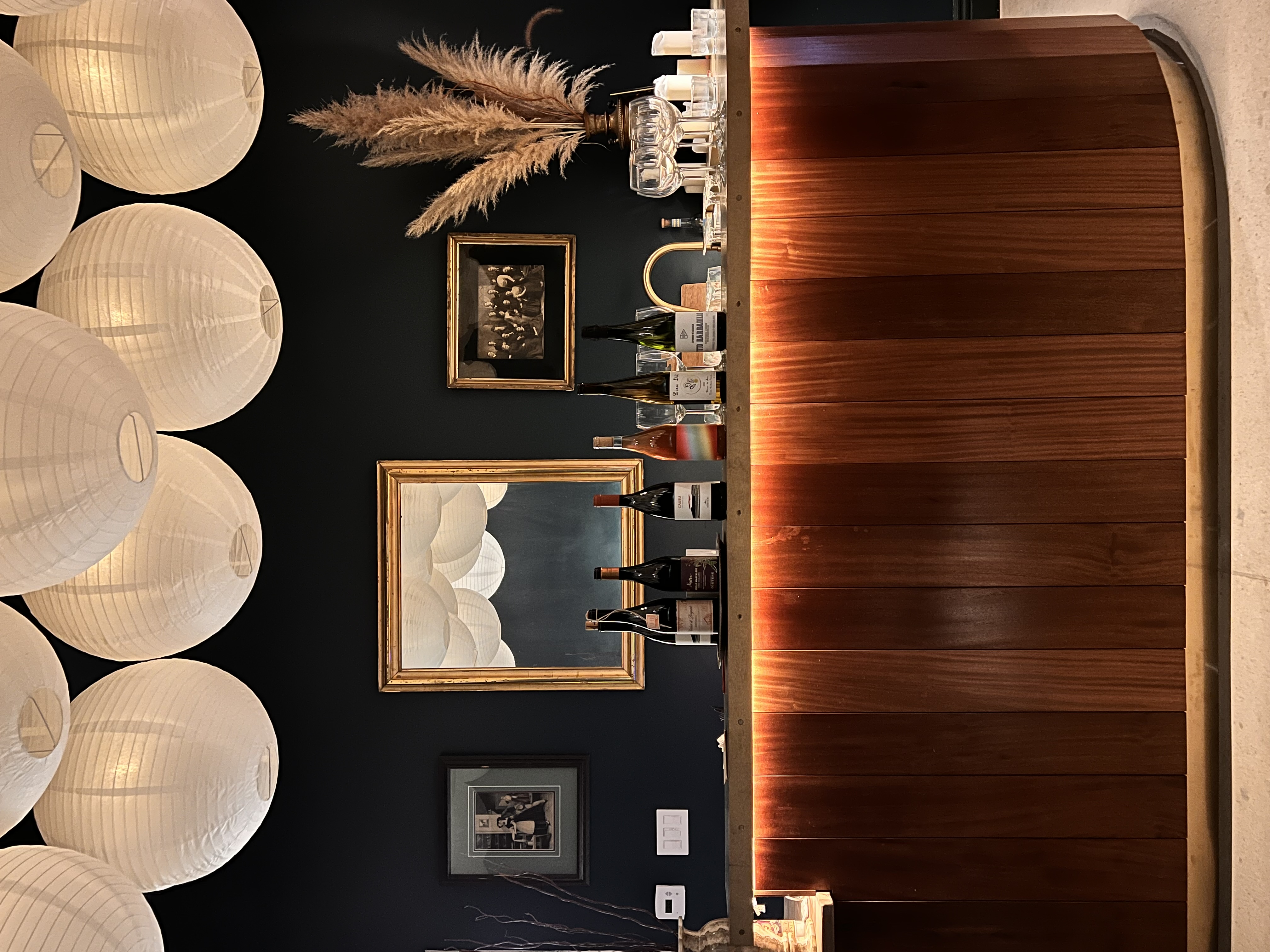 The Lounge bar and globe lanterns